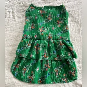 Large Green Floral Dog Dress